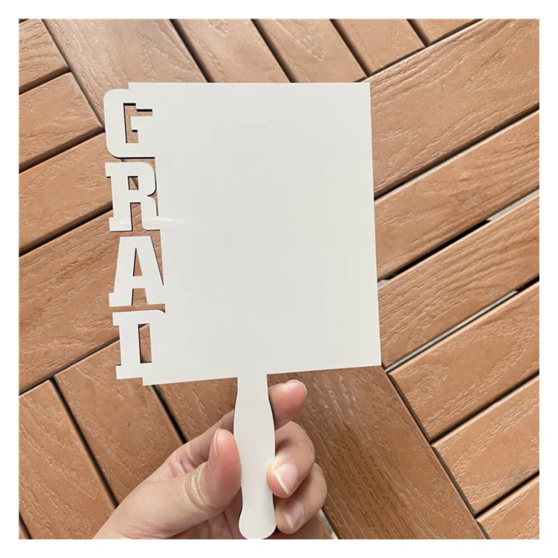 MDFSUB in Stock Small Size 3mm Sublimation Grad Fan Blank Sublimation Graduation 2024 Plaques MDF Grad Paddle Fan Photo Frame