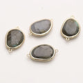 Natural Labradoriter Pendant with Copper Stone Charms 18K Gold Plated Trendy Necklace Jewelry