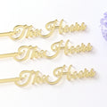 Wedding Parties Custom Drink Stirrers with Laser Cut the Theme Names Cocktail Stirrers and Personalized Drink Stirrers