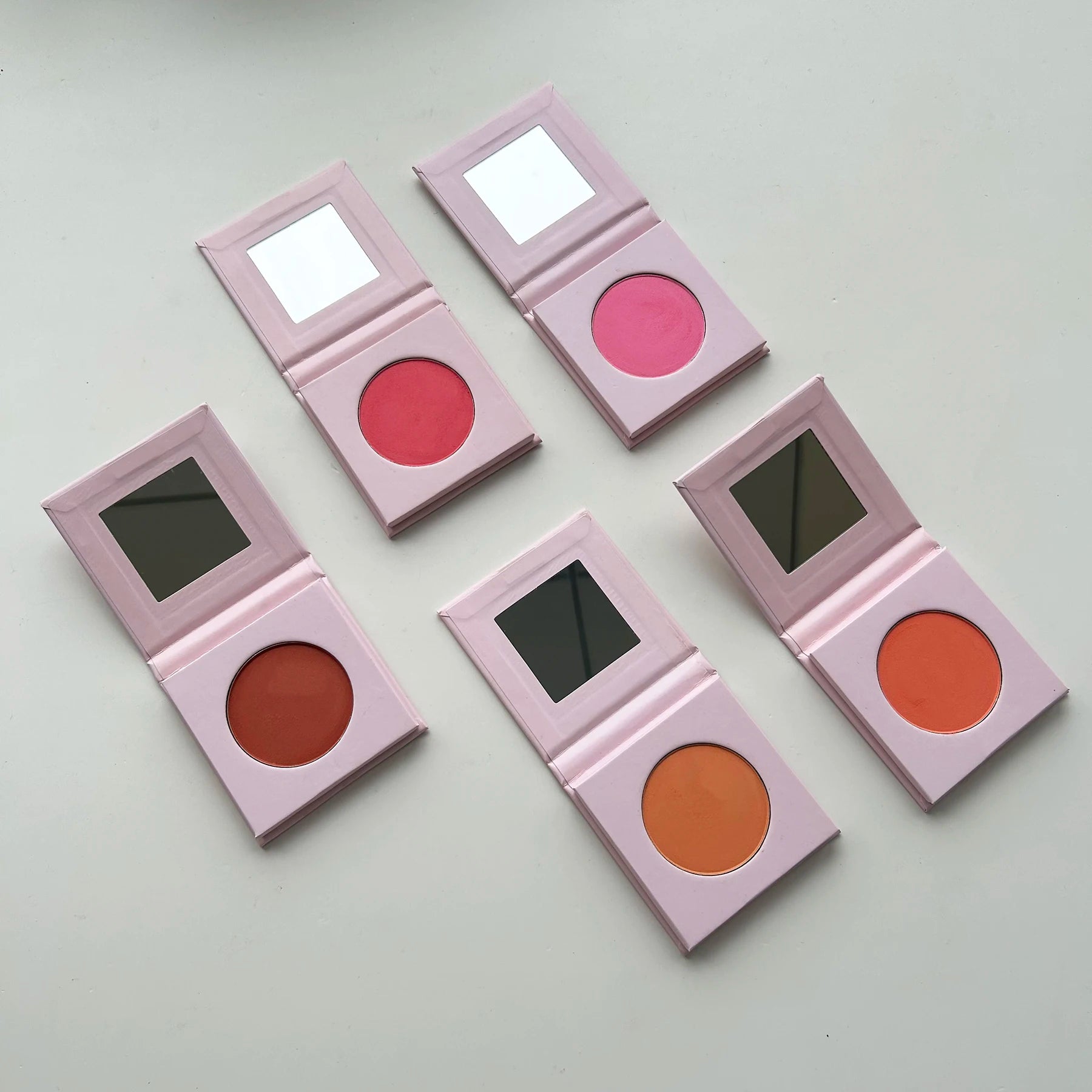 Silk Smooth 5 Colors Blusher High Pigmented Powder Blush pink Package with Custom Logos Single Blush Palette