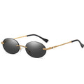 Fashion Oval Sunglasses Small Rimless Shades Luxury Brand Designer Women Men Metal Blue Sunglasses