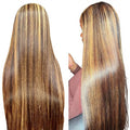 360 for Wig 13x4 for Lace 100% Virgin Brazilian Remy Hair 180% Density Highlight Color Transparent Lace Full Wig