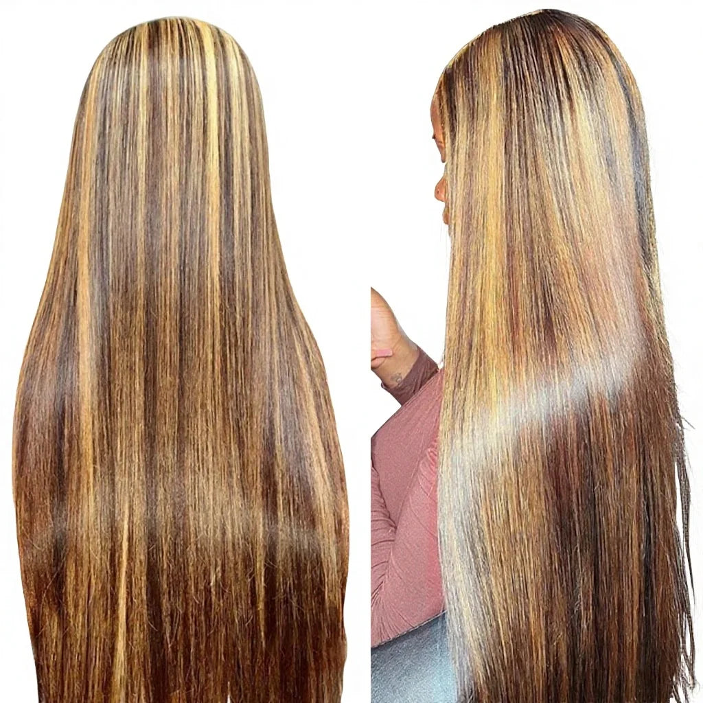 360 for Wig 13x4 for Lace 100% Virgin Brazilian Remy Hair 180% Density Highlight Color Transparent Lace Full Wig