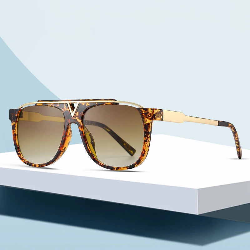 2025 Fashion Vintage Classic Pilot Style V Metal Sunglasses Women Men Cool Brand Design Sun Glasses Oculos De Sol 2157