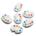 Tiny White Paint Plate Resin Simulated Mini Color Palette with Hole Pendant Charms Keychain Phonechain Accessories MegaBDM