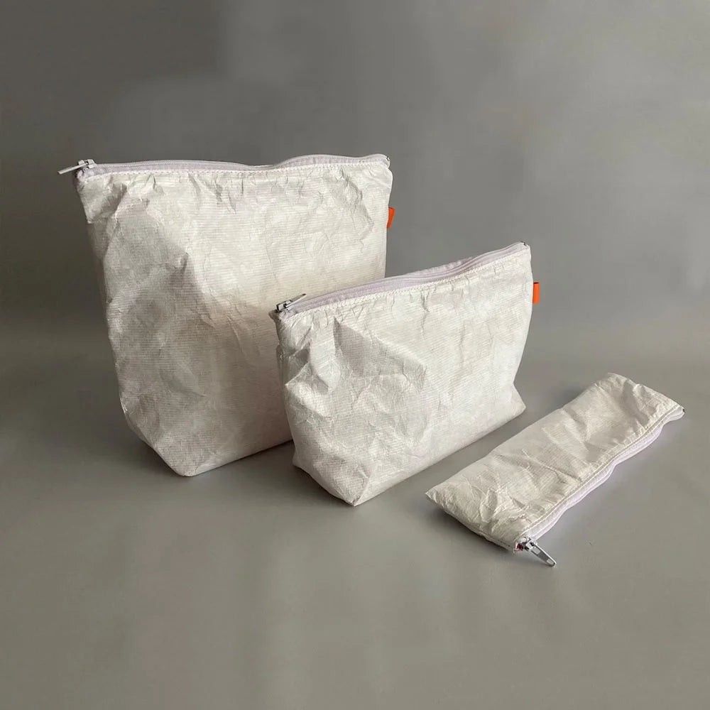 Waterproof Tyvek Paper Makeup Bag Washable Paper Cosmetic Pouches Large Travel Zipper case Toilet Access