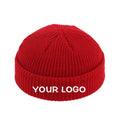 Unisex Knit Watch Cap Brand Private Label Custom Design Embroidery Logo Cuff Short Fisherman Beanies Hats