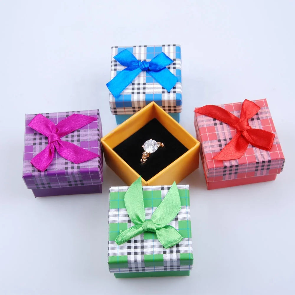Wholesale Generous Grid Ring Earring Pendant Gift Box Jewelry Packaging Box