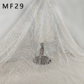New White Grenadine Mesh French Eco-Friendly 3D Lace Embroidery Fabric Wedding Dress Sequin Embroidery 1 Yard
