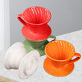 JDJ 3 4 CUP Ceramic V-shaped Reusable Hand Brewed Coffee Filter Cup High Value Conical Coffee Filter Funnel Thread Drip Filter