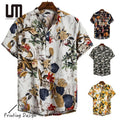 OEM ODM New Arrivals Men Fashion Summer Hawaiian Loose Tops Print Breathable Short Sleeve Shirts