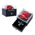 Wedding Jewelry Gift Black Leatherette Paper Acrylic Box with Drawer Necklace Ring Earring Packaging with Soap Flower