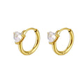 Wholesale Custom Light Color Plated 18K Gold Stainless Steel Trendy Jewelry Clear Zircon Hoop Huggie Earrings for Women Girls