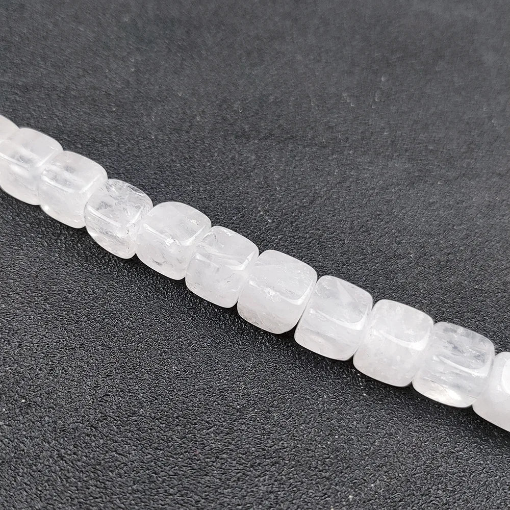 New Wholesale Little Cube Shape Natural Clear Quartz Cube Stone Beads for Bracelet 2025