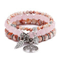 2023 Fine Jewelry Beach Style Turquoise Jasper Beaded Stone Agate Chakra Beaded Bracelet Beach Boho Charm Bracelet Set for Teens