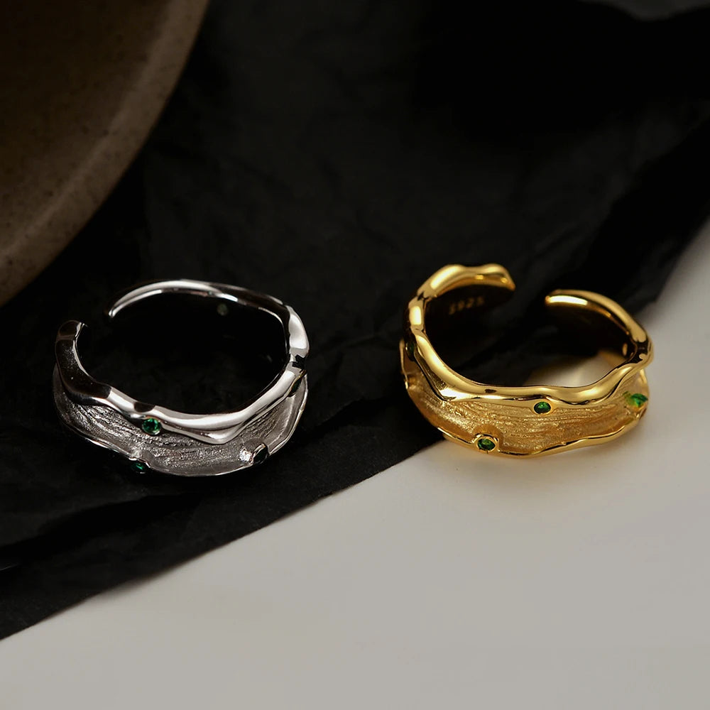 ICEBELA Jewelry Vianrla 925 Sterling Silver Unique Pieces Emerald Rings Fashion Gold Ring With Emerald