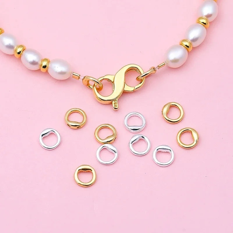 Wholesale Cute 925 Sterling Silver Polished Round Connect Ring for Jewelry Making Accessories Supplies