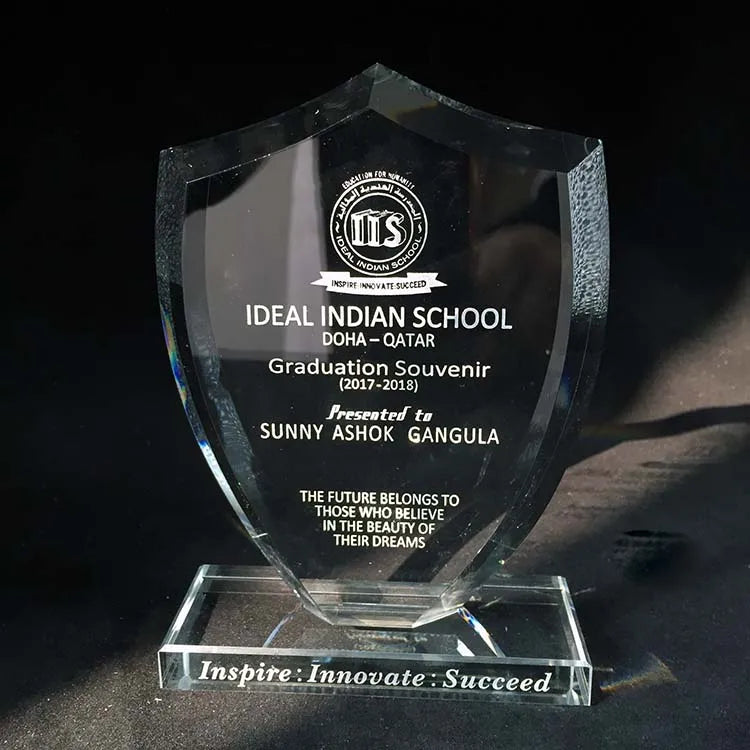 Personalized Crystal Glass Plaque Trophy Awards MH-NJ0658