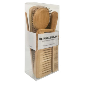Barber Supplies Tool Kit Set Hairdressing Bamboo Paddle Wooden Hair Salon Equipment Natural Brush Sets