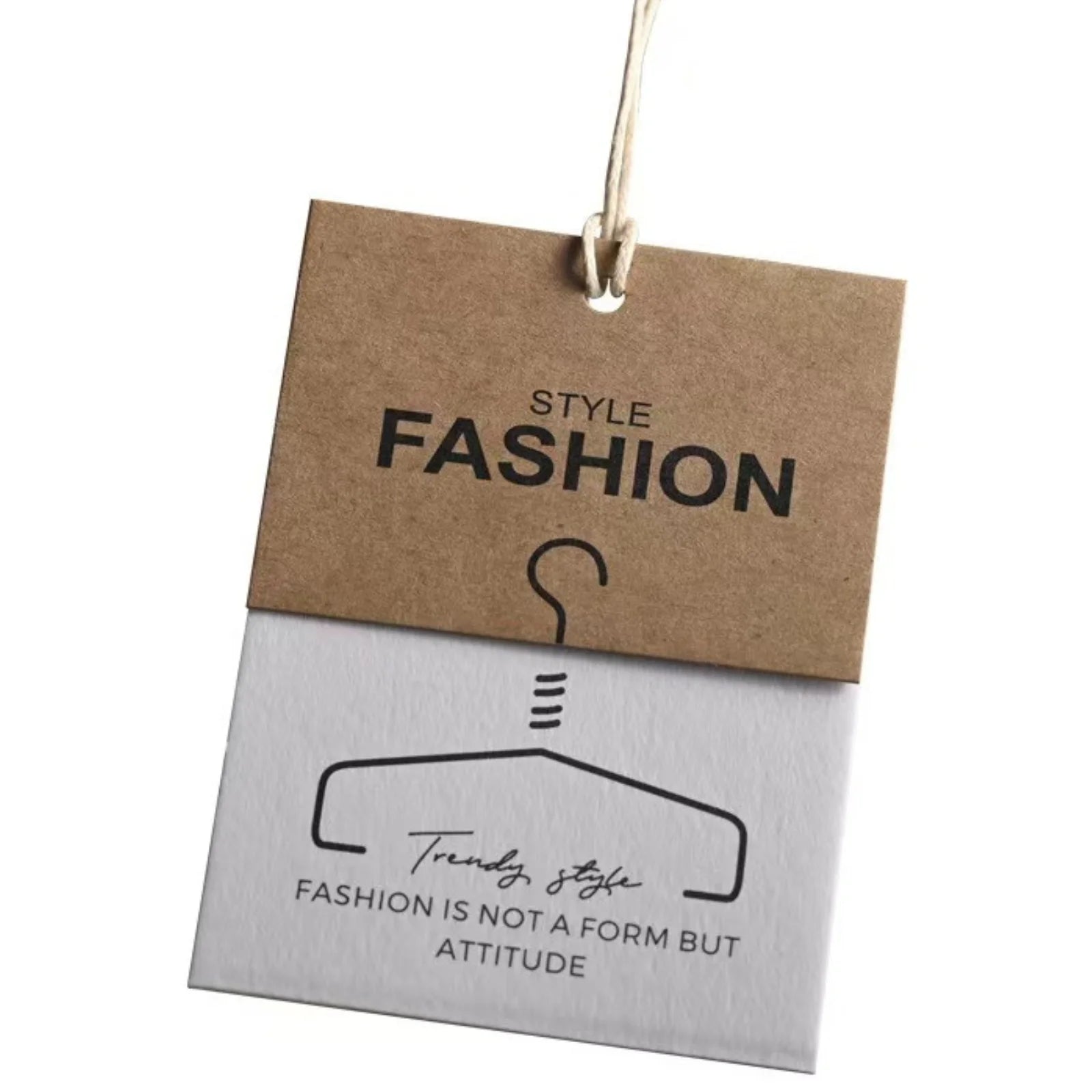 Recyclable Kraft Paper Swing Tags Custom Logo Printing with String for Fashion Garments