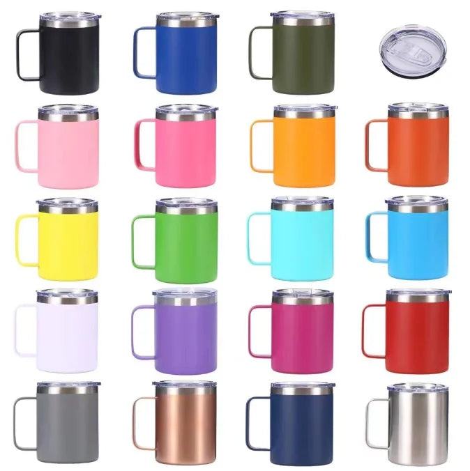 Unique Design 12oz Sublimation Stainless Steel Travel Coffee Mug with Handle