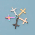Wholesale Beaded Cross Pendant for Jewelry Making 10*13MM Gold Rose Tiny Cross Charms Accessories DIY Necklace and Bracelet