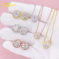 Shining Jewelry Alibaba Website Wholesale Elegant Women Gold Plated Stud Earrings Pendant Necklace Jewelry Sets