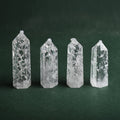 Healing Stones Crafts Gemstone Quartz Tower Polished Clear Fire and Ice Crackled Quartz Point for Fengshui