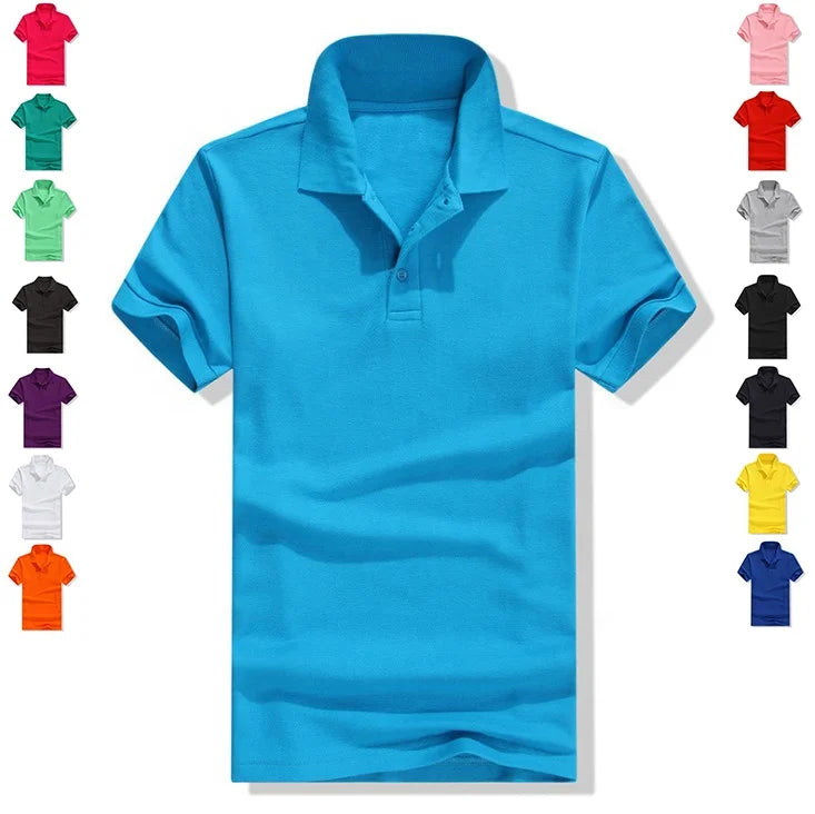 230gsm Combed 100% Cotton Pure Color Short Sleeve Breathable OEM  Clothes Cheap Plain Blank Polo Shirts