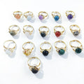 Fashion Crystal Ring Amethyst Red Agate Natural Stone Wrap Around Gemstone Open Ring