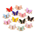 Double Hole Acrylic Alloy Butterfly Charms Connectors for Bracelets Necklace Making
