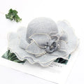 New Summer Fashion Wide Brim Floppy Floral Elegant Organza Hat Derby Church Hat