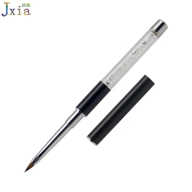 Jiexia Black Metal Handle Nylon Hair Nail Art 3D Acrylic Nails Sculpture Brush