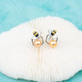 E030630 S925 Pearl Earring 925 Sterling Silver DIY 7-8mm Natural Freshwater Pearl Stud Earring for Women