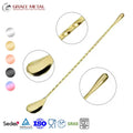 Factory Direct 8/18 Steel Bartender Muddler Long Twist Handle Bar Spoon