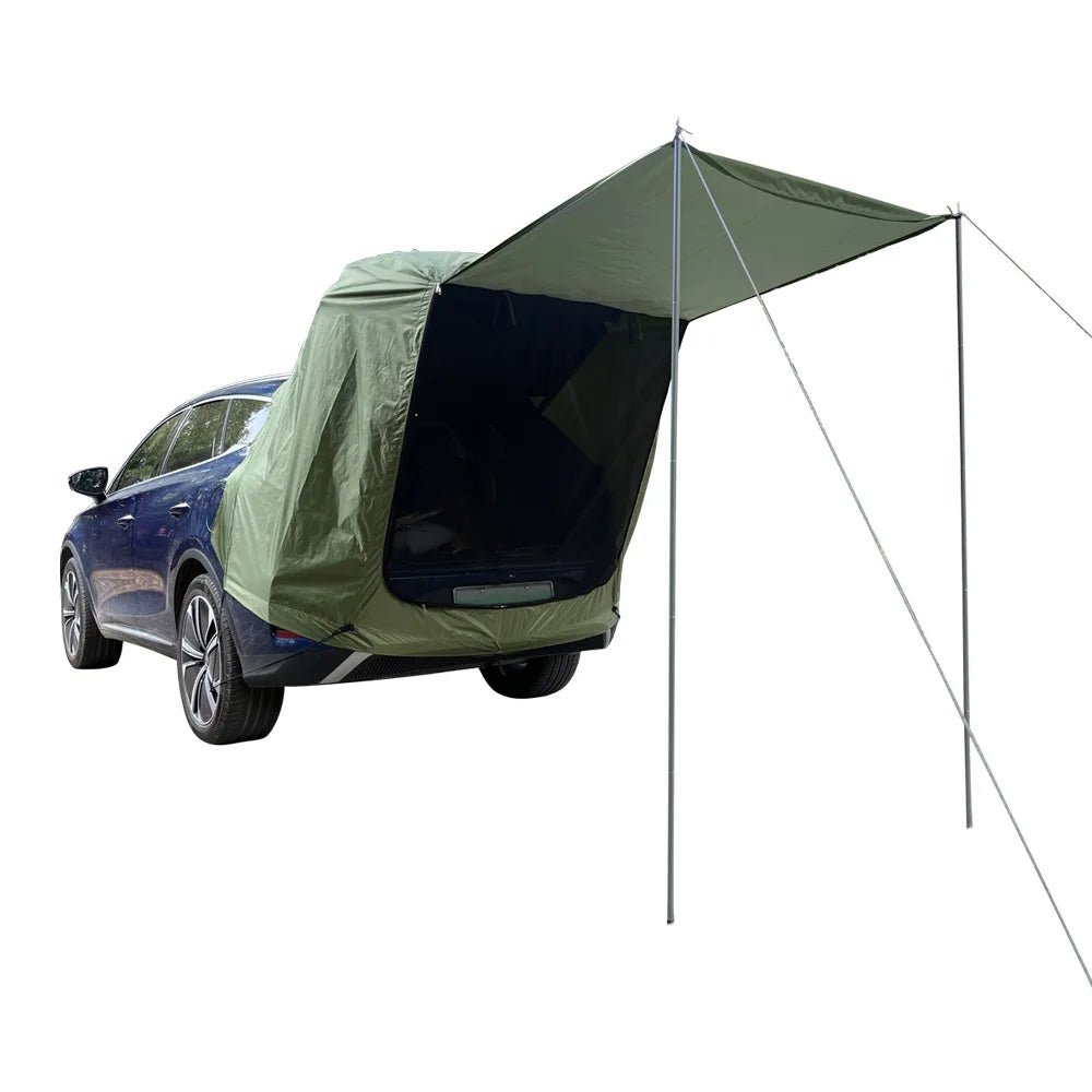 2024 SUV Outdoor Single-Layer Rainproof Travel Tent 3m Car Trunk Camping Tent with Oxford Fabric for 2-Person Capacity