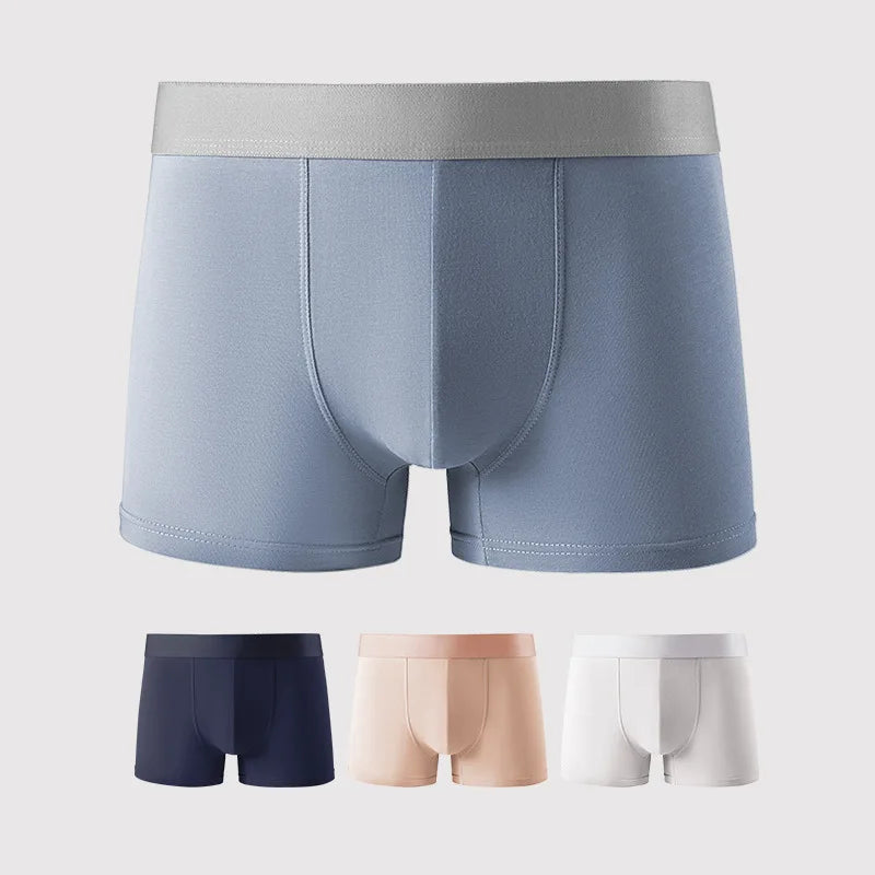 Mid-Waist Modal Cotton Men's  Boxer Shorts Size 4XL Custom Logo Printed Briefs Wholesale Combed Cotton Underwear