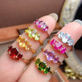 Factory Wholesale 925 Sterling Silver Natural Gemstone Classic Luxury Engagement Wedding Party Rings for Women