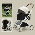 Small Medium Dogs Stroller 4 Wheels Folding Pet Stroller Soft Pad for 2 Cats