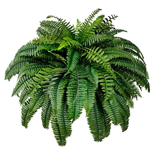Artificial Boston Fern Bush for Office Patio Living Room Porch Window Farmhouse Decor-Faux Greenery Plastic Material