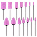 14-Piece Red Corundum Abrasive Pink Grinding Head Stone Rust Removal Grinding Drills OEM & OBM Customizable for Sanding