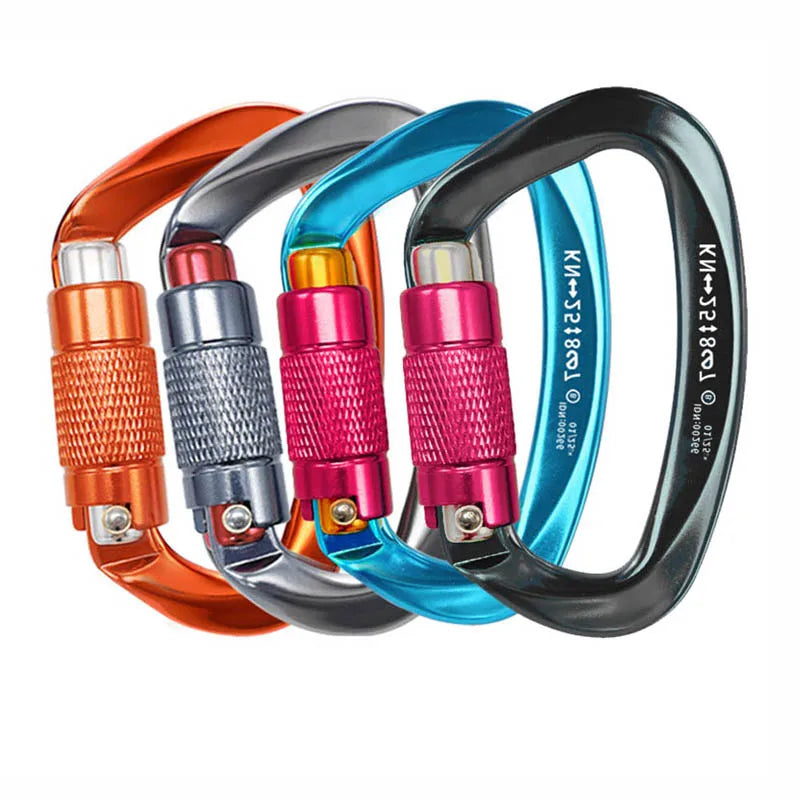 LFEDC Customize Logo 25KN Metal Aviation Aluminum 7075 Durable Heavy Duty Climbing Carabiner With Quick Release Locker