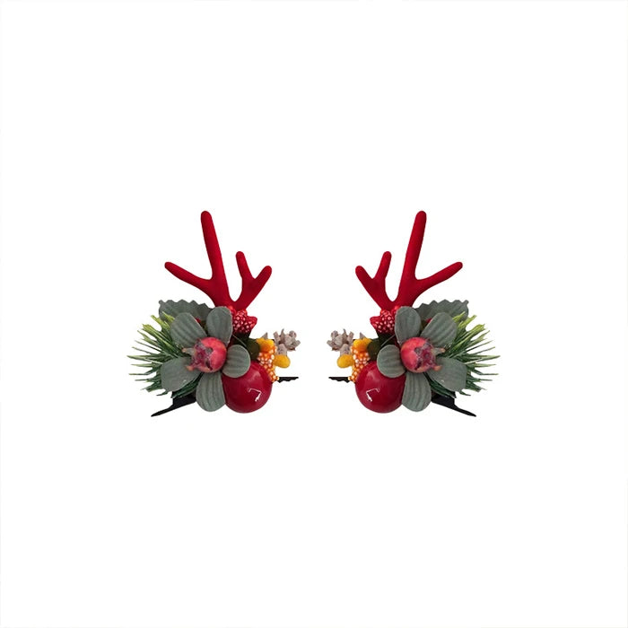 2025 Elk Flower Korean Hair Pins Clips Christmas Party Gifts for Kids Girls Promotional Business Items