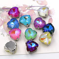 Jelly Candy AB Color Heart Shape Sewing Crystal Loose Glass Rhinestones With Claws