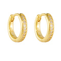 Fashion High Polish 925 Sterling Silver Gold Plated Fine Classic Cz Huggie Hoops Earring