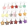 Fashion Creative Natural Stone Gemstone Jewelry Star Earrings Eardrop Crystal Amethyst Rose Quartz White Crystal Earrings