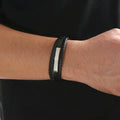 Retro Men's Woven Stainless Steel Men's Bracelet Simple Smooth Magnet Buckle Braid Leather Bracelet
