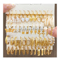 New Trendy Pearl Twist Butterfly Acrylic Dangle Hoop Earring Set for Women Metal Hollow Gold Plated Earrings Jewelry