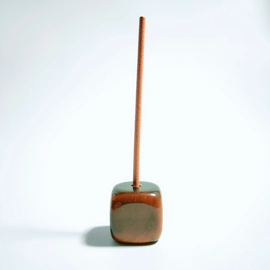 2026 Popular Design Natural Tiger eye Gemstone Incense Stick Holder Religious Decoration