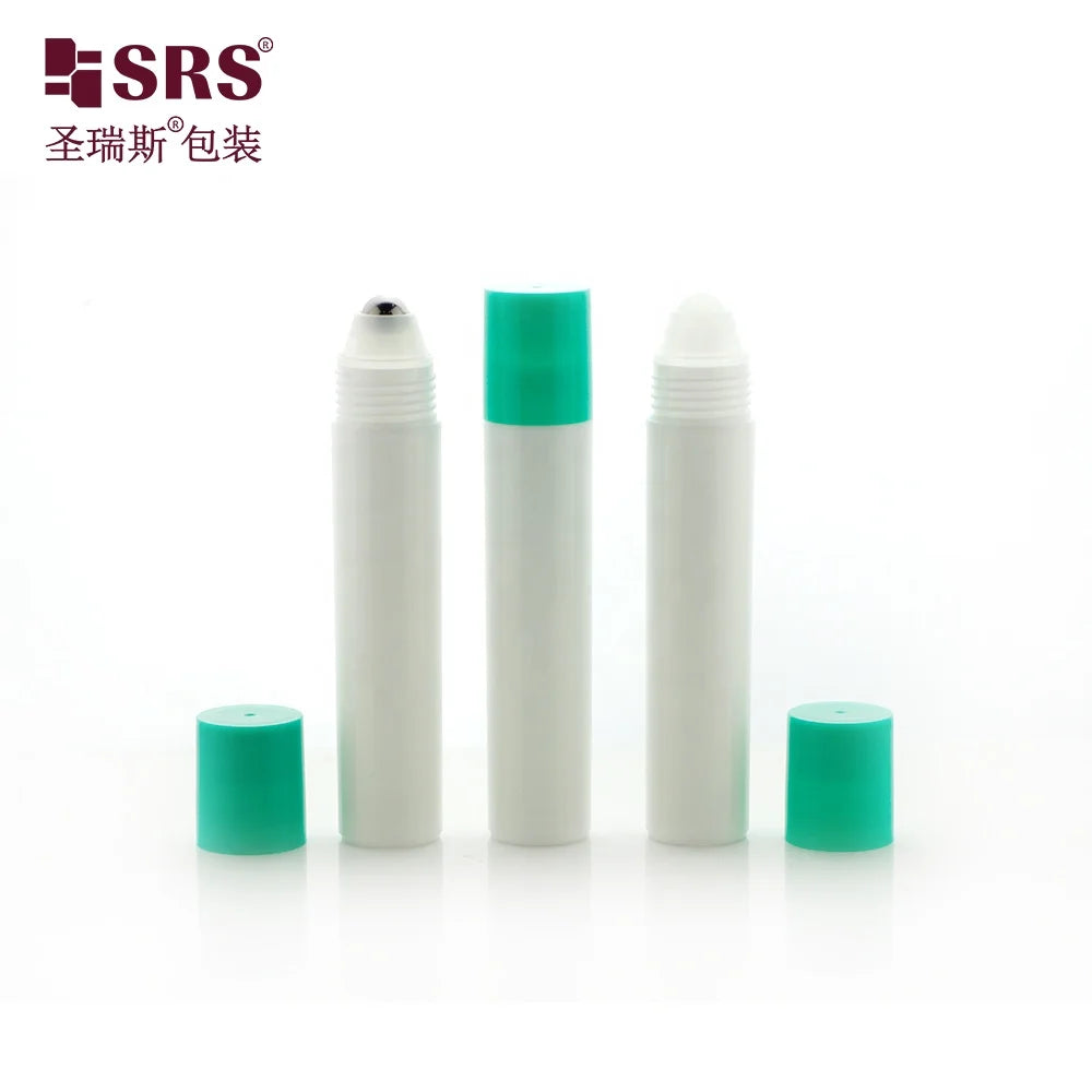 Sample Bottle 20ml Empty White Transparent Roll on Serum Packaging With Roller Ball on Top